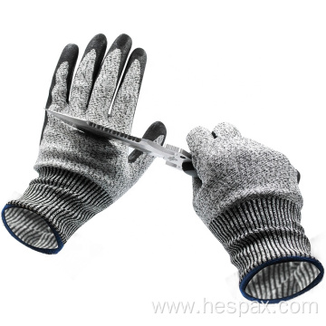 Hespax Sandy Nitrile HPPE Machinist Cut Resistant Gloves